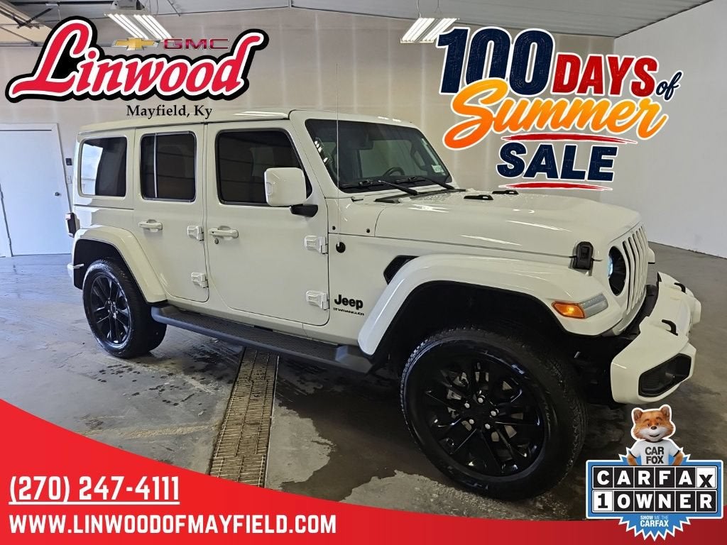 2023 Jeep Wrangler High Altitude in White — front three-quarter view