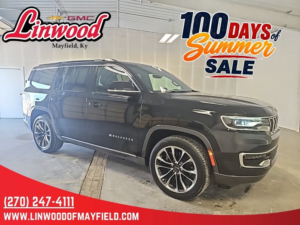 2022 Jeep Wagoneer Series III in Black — front three-quarter view