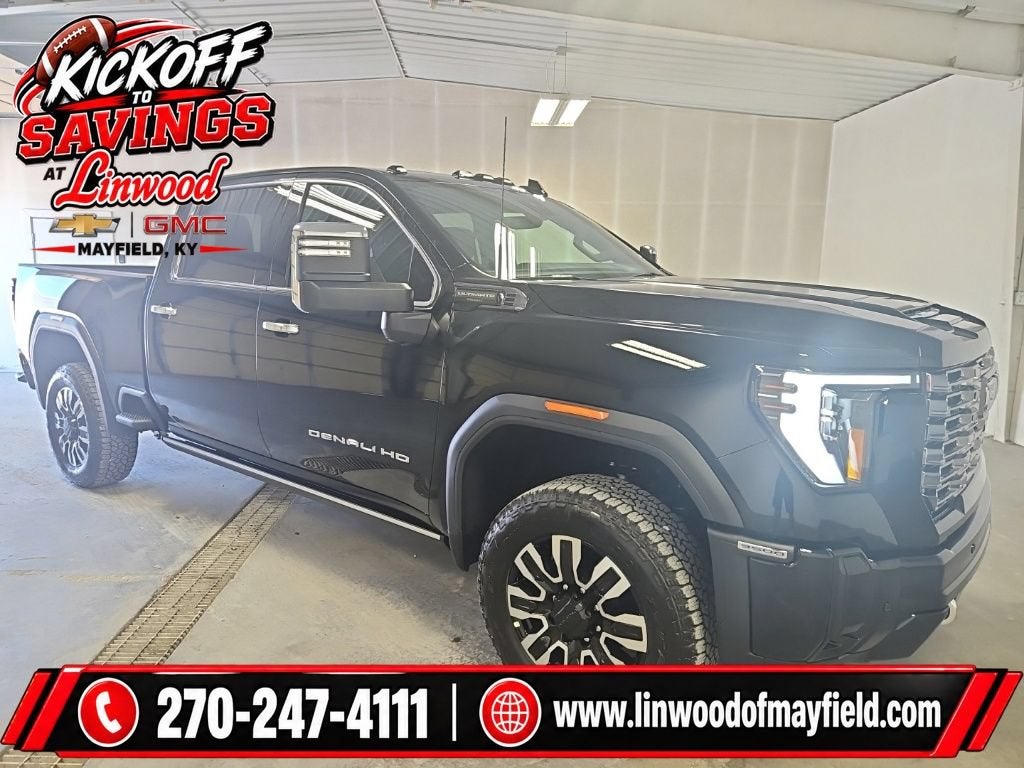 2026 GMC Sierra 3500 HD Denali Ultimate in Onyx Black — front three-quarter view