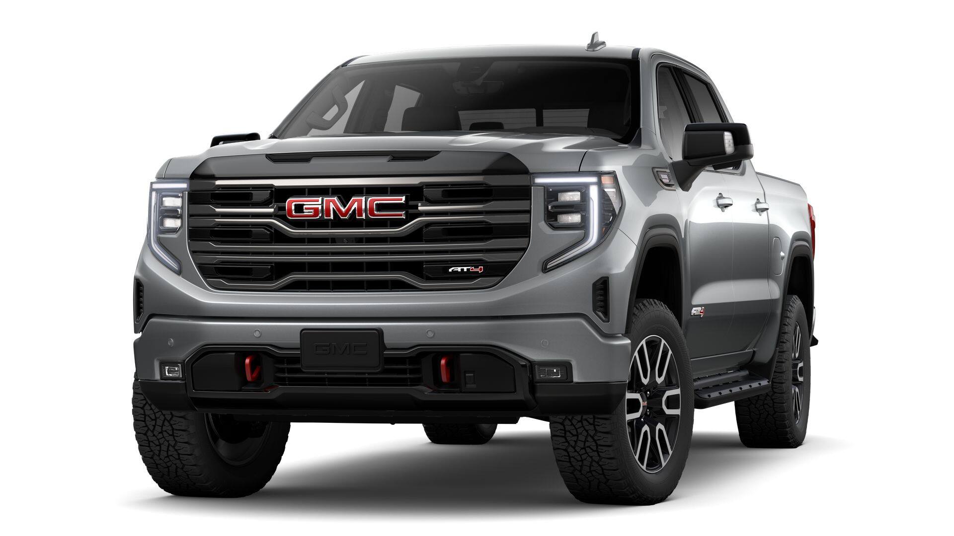 2026 GMC Sierra 1500 AT4 in Sterling Metallic — front three-quarter view