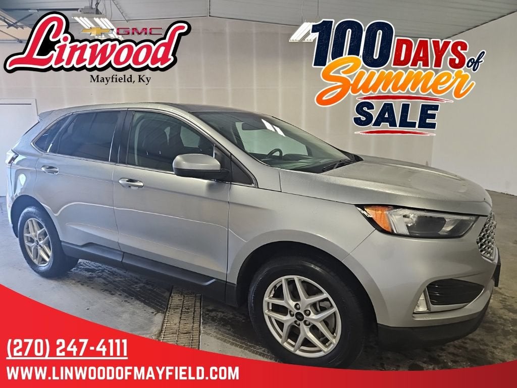 2023 Ford Edge SEL in Silver — front three-quarter view