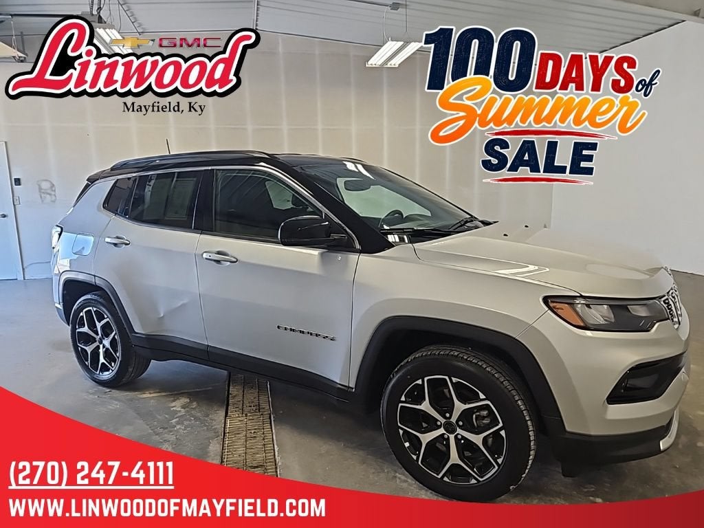 2025 Jeep Compass Limited in Silver — front three-quarter view