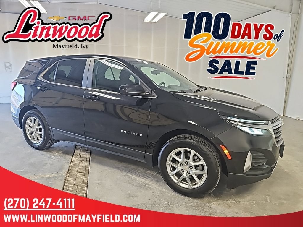 2024 Chevrolet Equinox LT in Mosaic Black Metallic — front three-quarter view