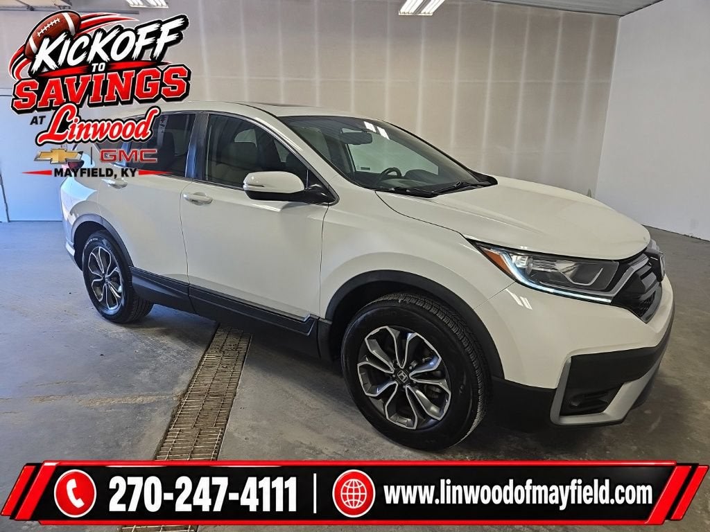 2021 Honda CR-V EX-L in White — front three-quarter view